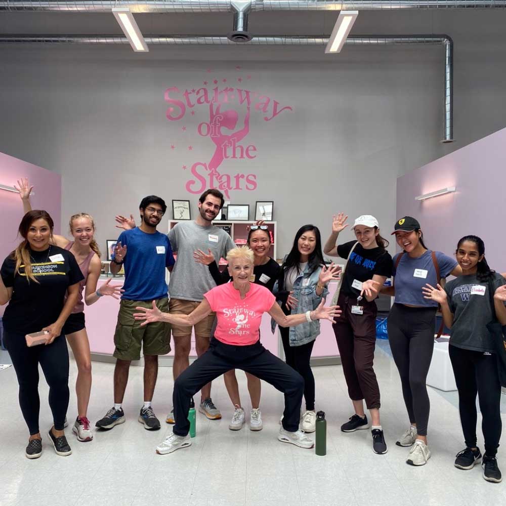 Loyola Chicago students and staff volunteering at Maywood Fine Arts.