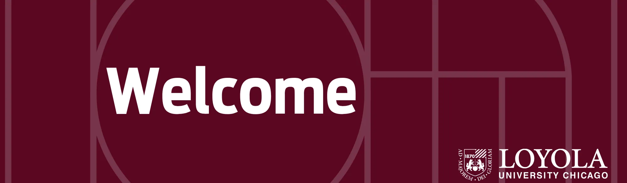 Welcome on maroon background