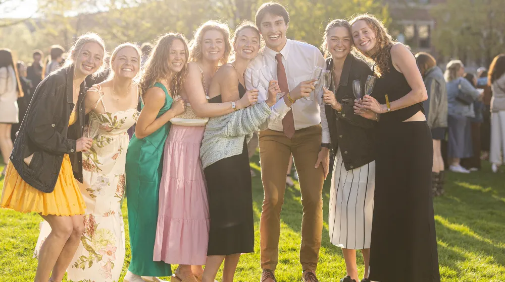Alumni at an event.