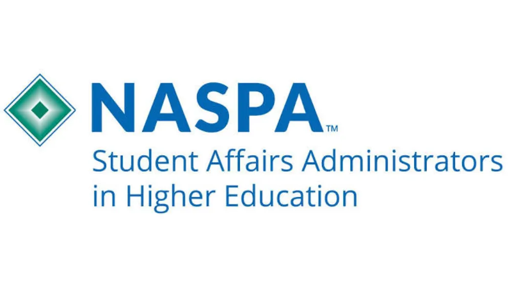 Green diamond and blue font logo for NASPA Green diamond and blue font logo for NASPA
