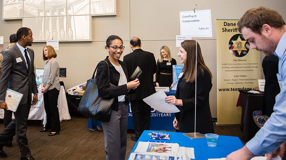 People at a career fair 