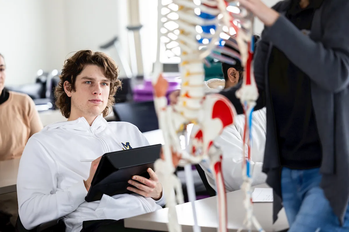 Student learning about anatomy Student learning about anatomy