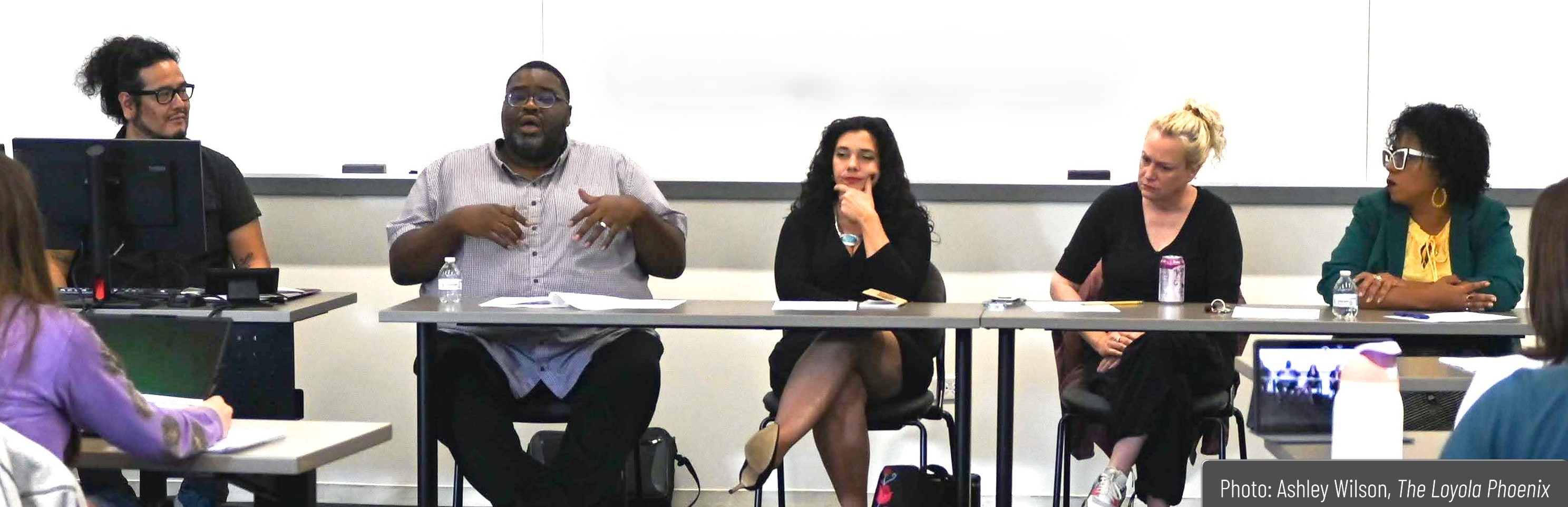 Faculty and students collaborating