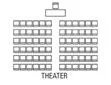 Image of a a theater style set up with 2 columns; each column has 6 rows and each row contains 6 chairs.