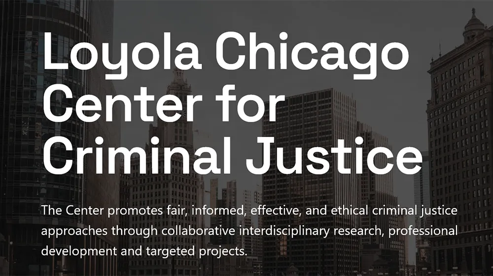 The home page of the  Chicago Center for Criminal Justice site.