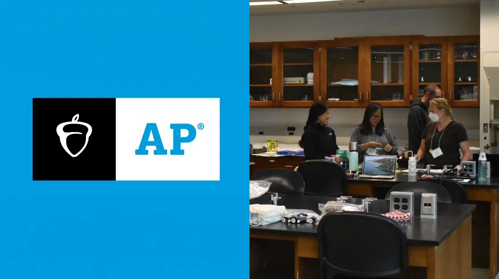 CB & AP logos with lab workers