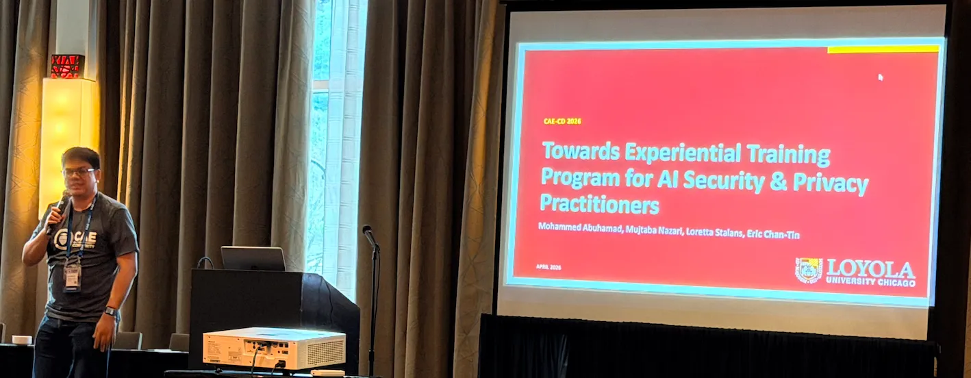 Eric Chan-Tin presenting at CAE Symposium