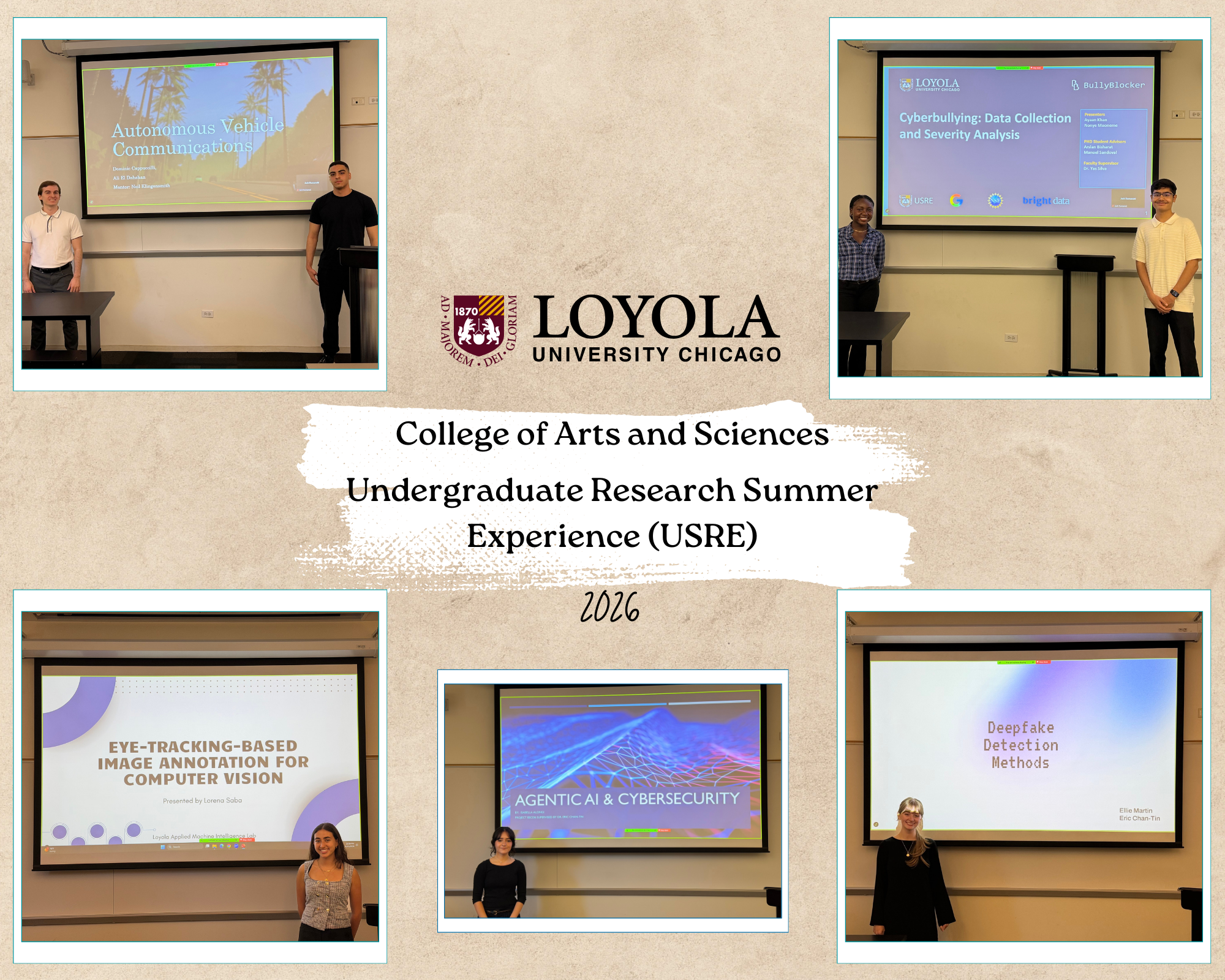 Loyola CS Undergraudate Students Present at USRE 2026 Loyola CS Undergraudate Students Present at USRE 2026