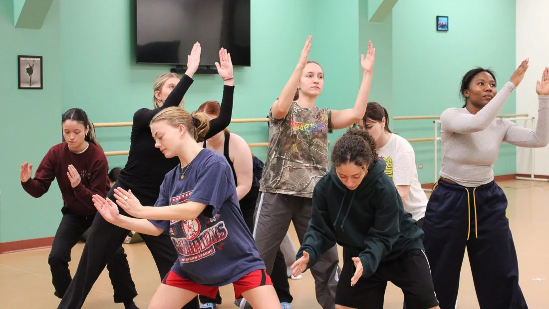 Loyola Dance Students rehearsing in Ralph Arnold Annex Loyola Dance Students rehearsing in Ralph Arnold Annex