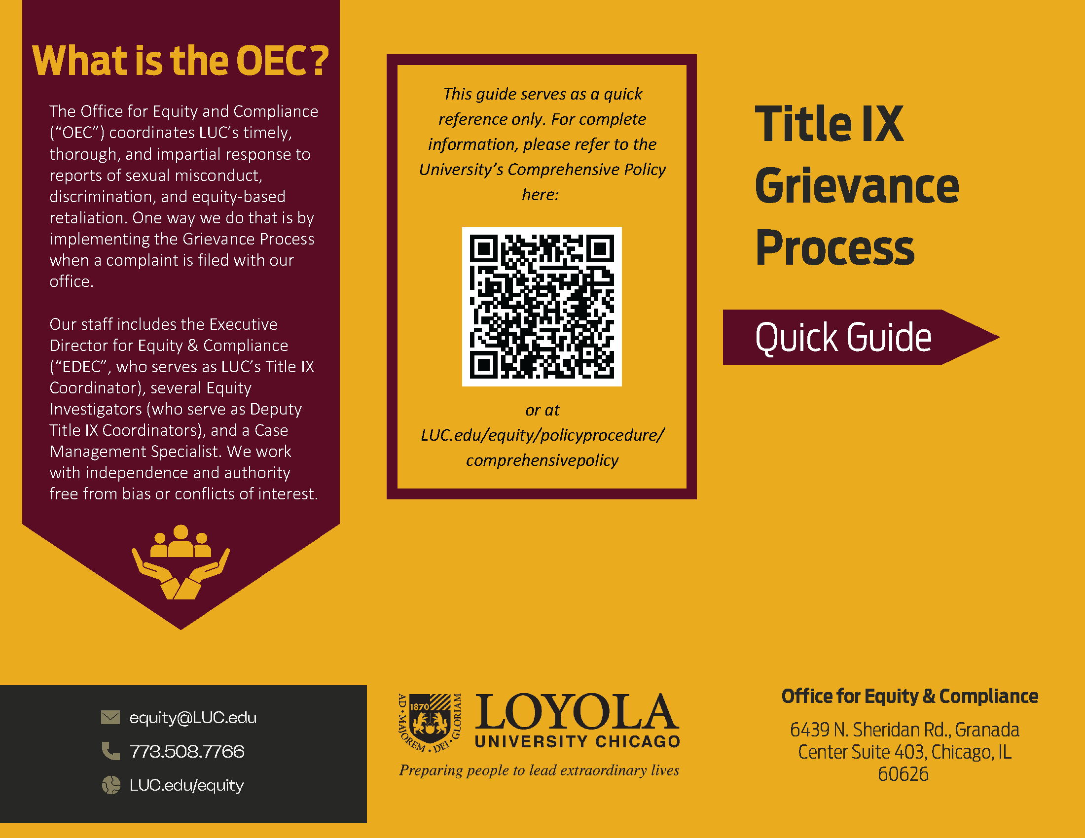 Brochure describing the Grievance Process. 