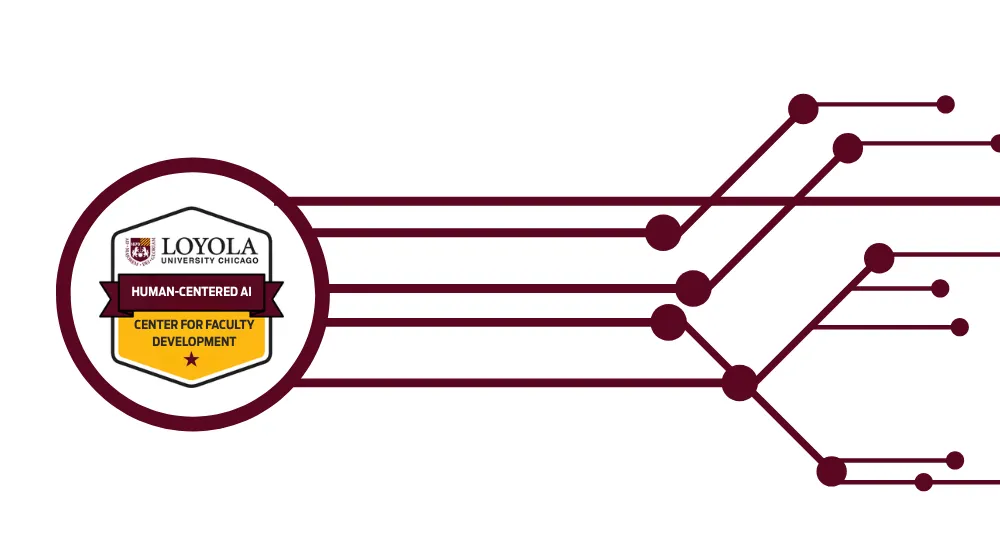 human-centered ai badge in circle with computer circuitry flowing from it human-centered ai badge in circle with computer circuitry flowing from it