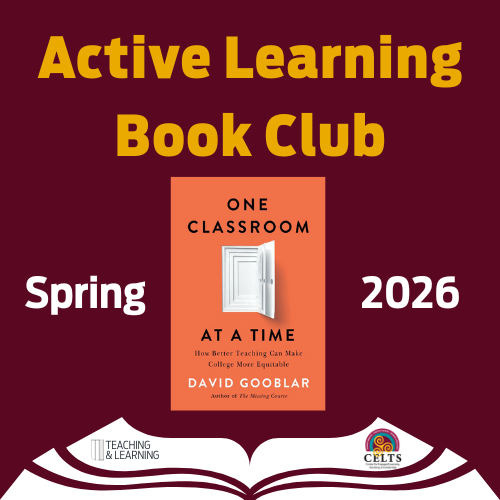 Active learning book club. Spring 2026. Book cover of David Gooblar's One Classroom at a Time