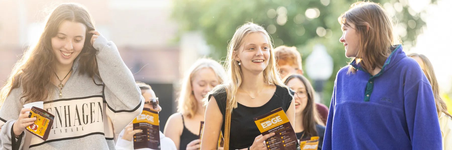 Students walking around campus.