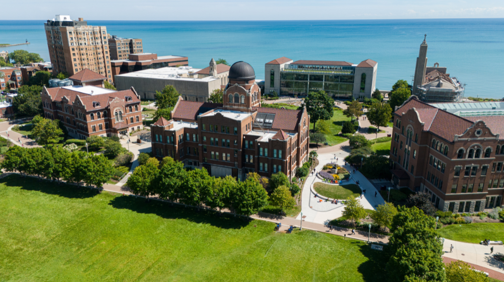 Aerial view of the Lake Shore Campus
