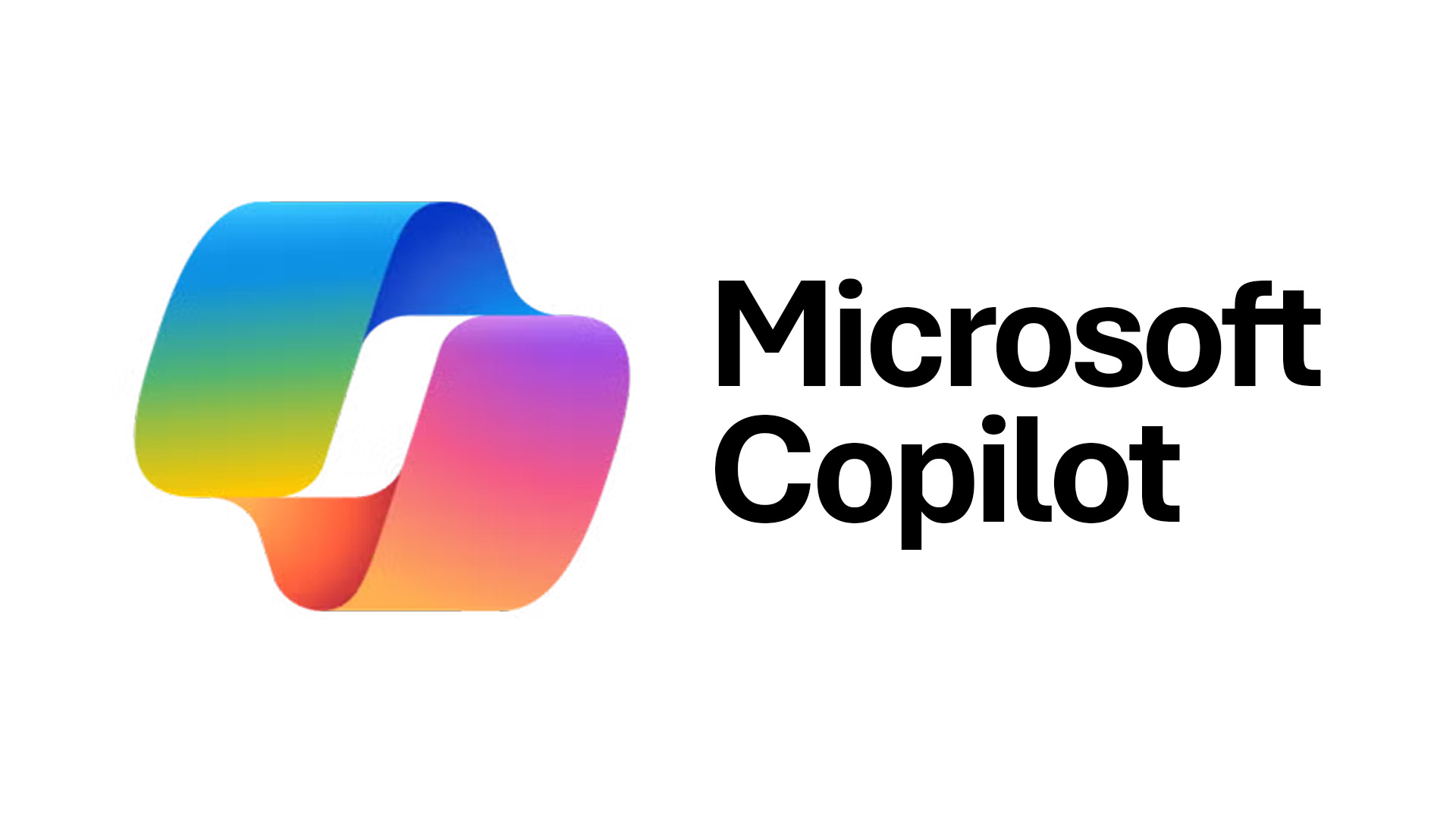 Microsoft Copilot logo with a multicolor ribbon icon next to the text “Microsoft Copilot”
