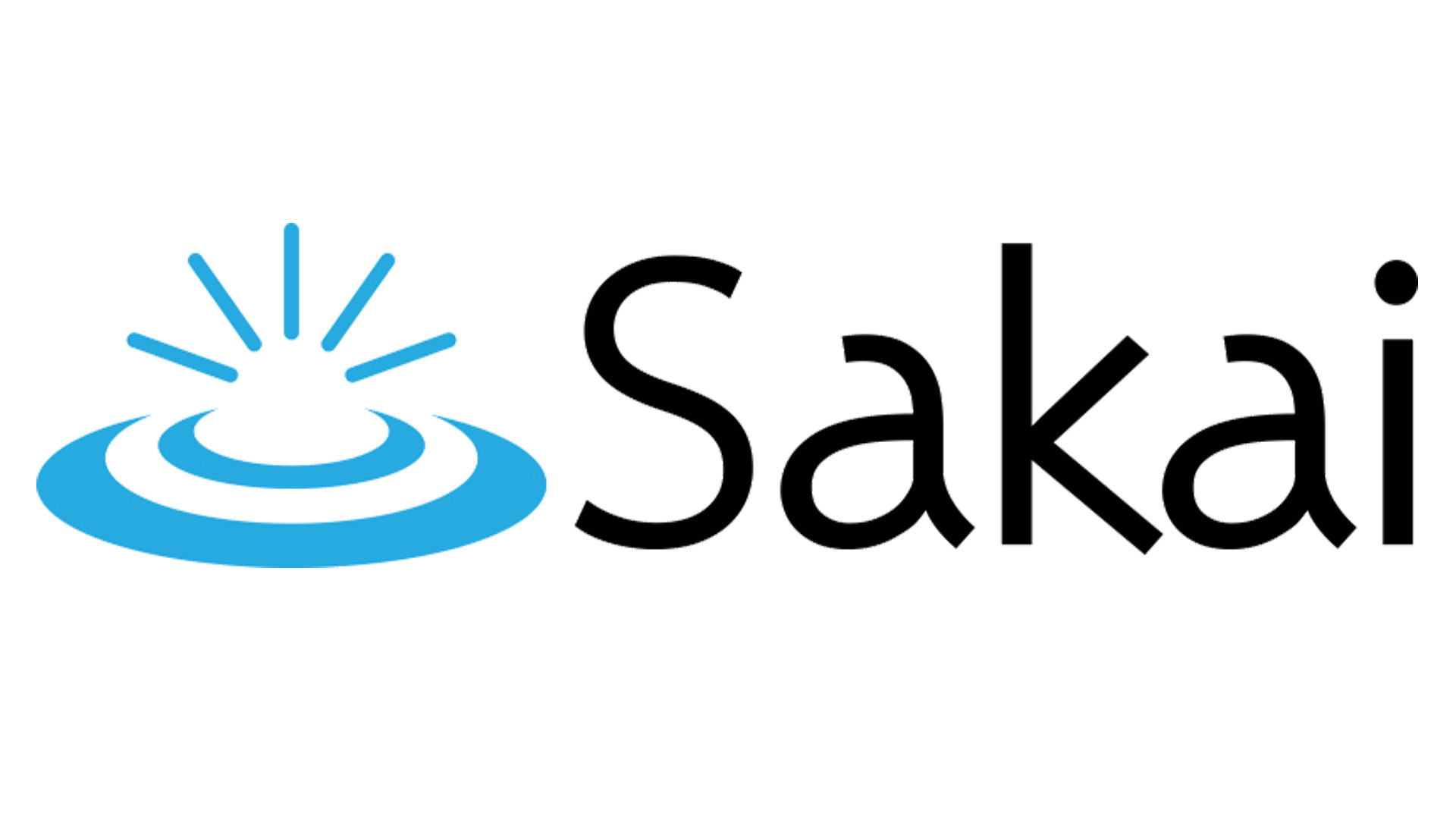 Sakai logo with blue water ripple and stylized sunburst next to the word “Sakai”
