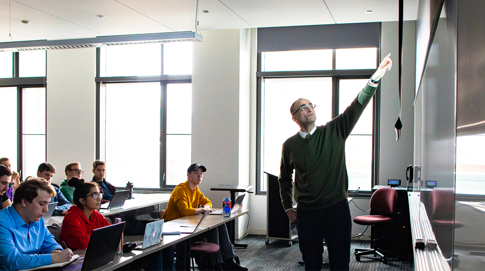  A faculty member teaching a course with upgraded classroom technologies 