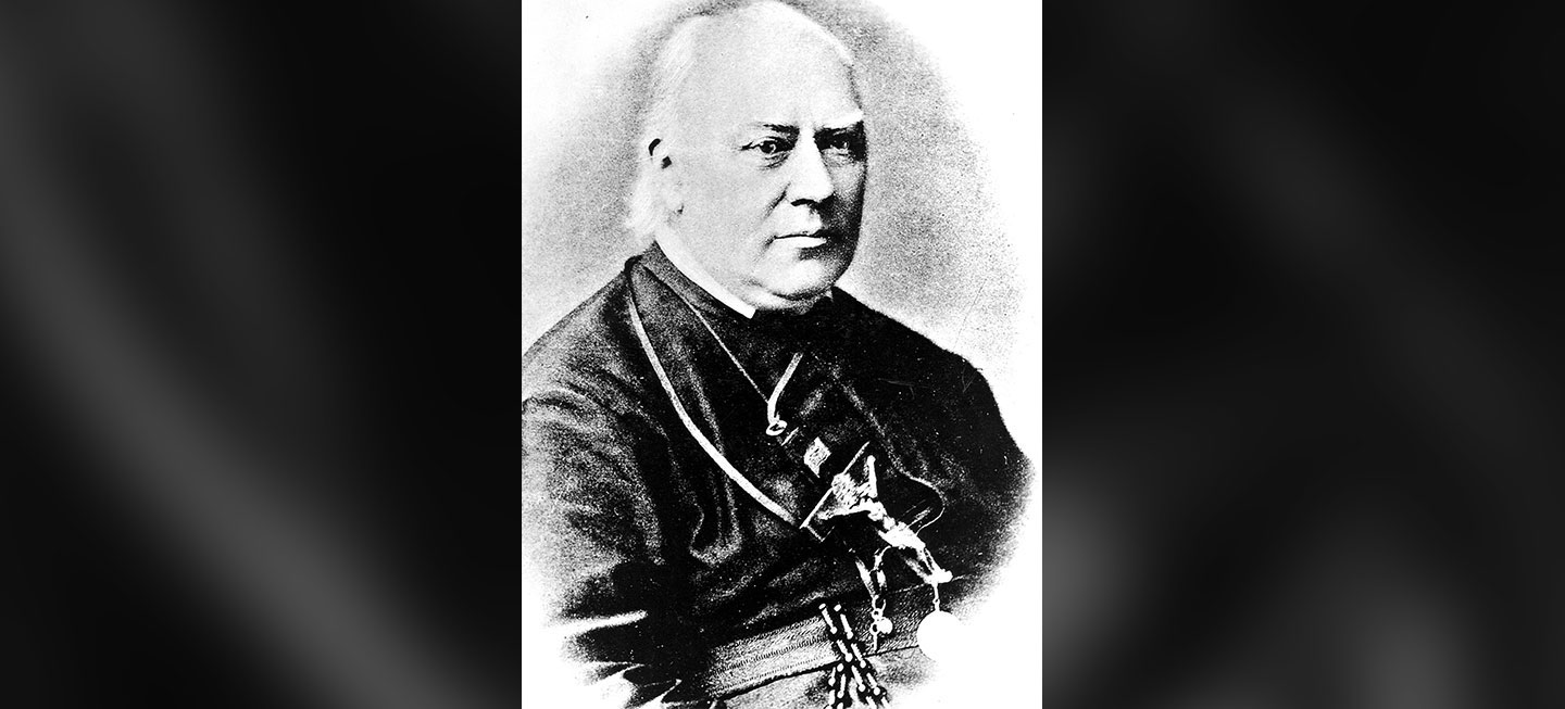 Black and white portrait of Fr. Arnold J. Damen, S.J. (1815-1890).