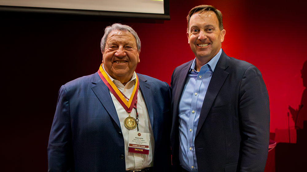 2025 Spirit of Felice Award Winner Giancarlo Turano with Dr Mark Reed.
