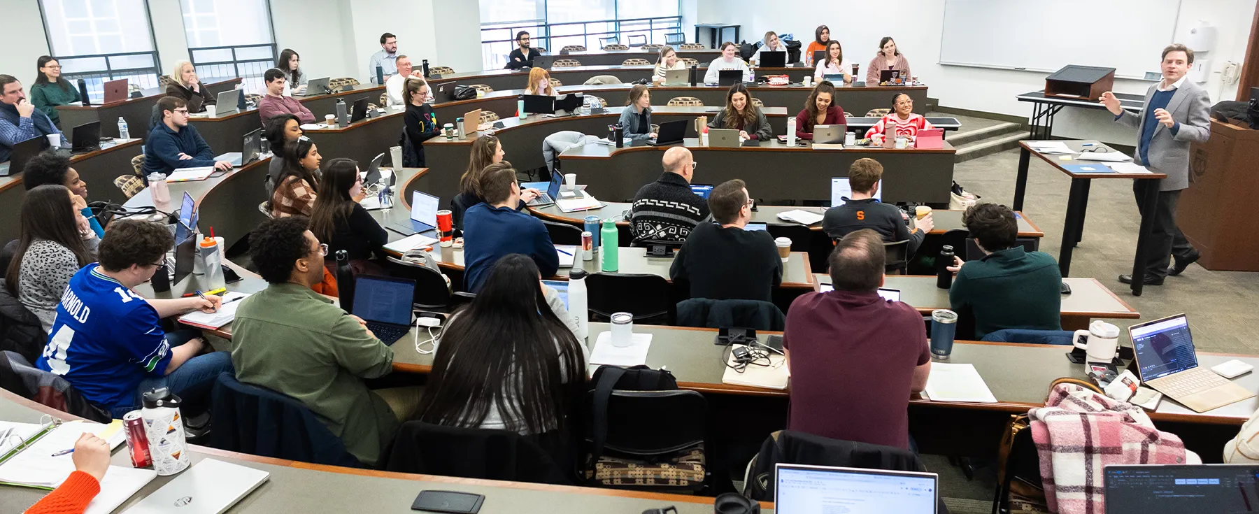 Professor John Bronsteen teaches a classroom of students