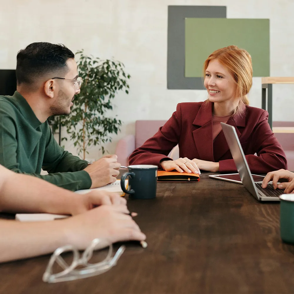 two people in a meeting