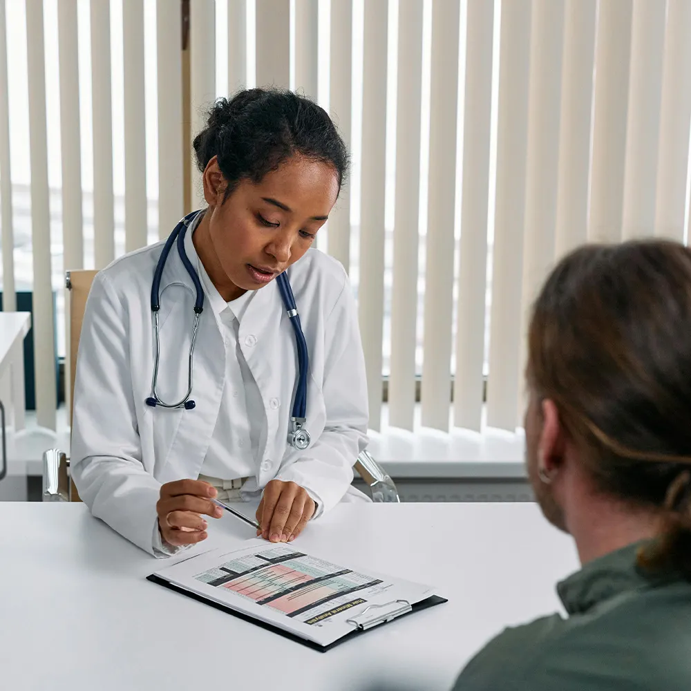 a doctor and patient meet