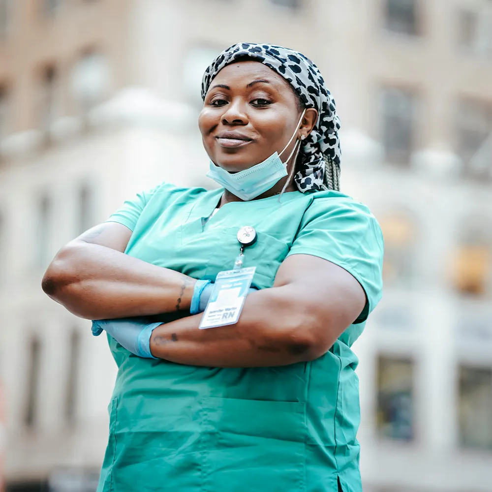 doctor wearing scrubs