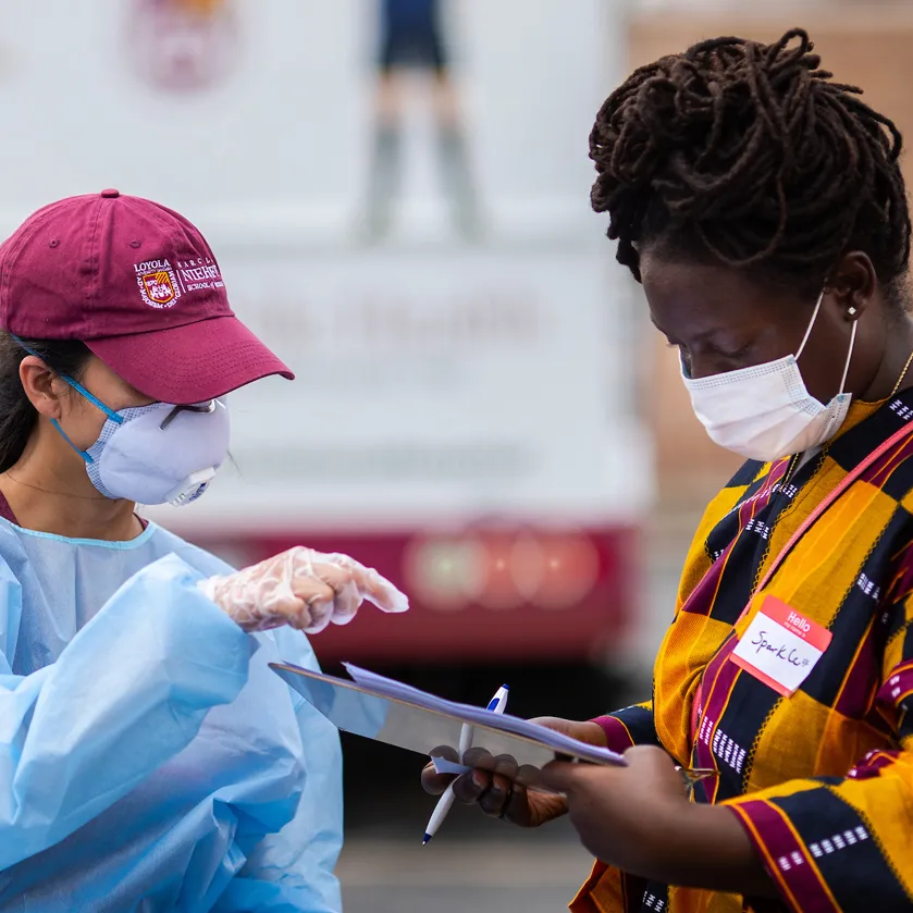 Covid-19 testing at Maywood