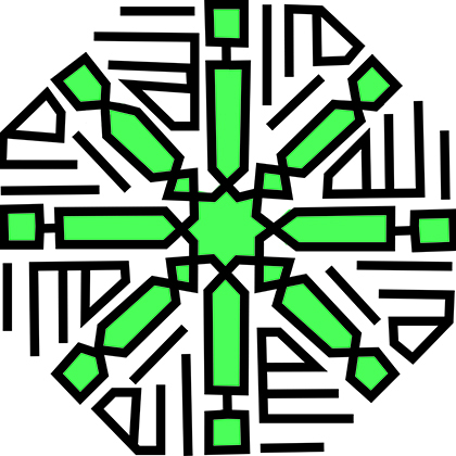 نافذة زجاج ملون تمثل ديانة الإسلام