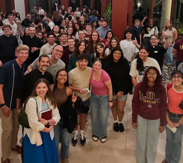 Students gathered for mass at Ignatius House