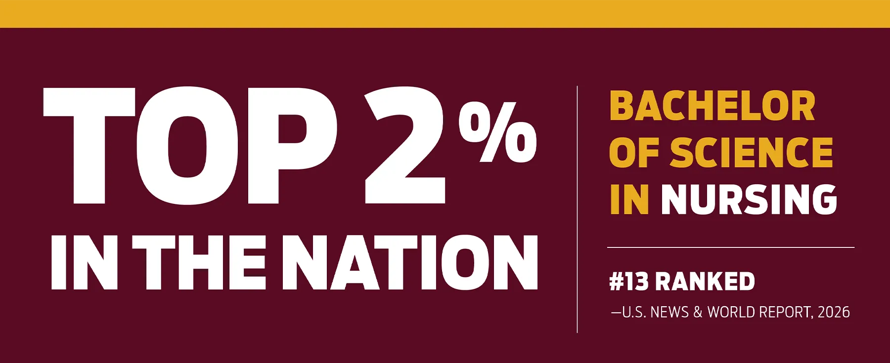 Top 2 Percent in the Nation Wording Against Maroon Background