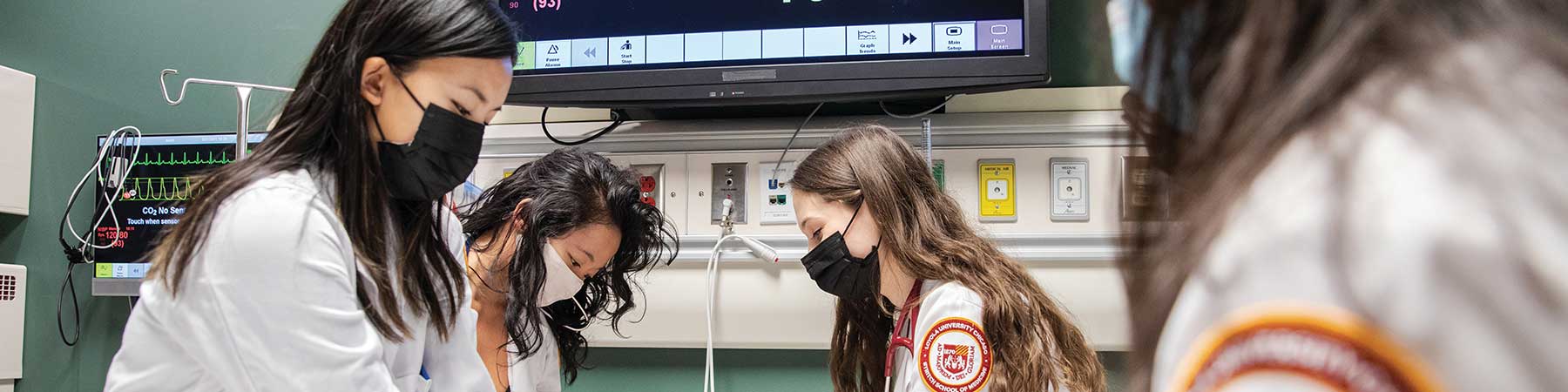 Loyola University Chicago medical students study at the simulation training center