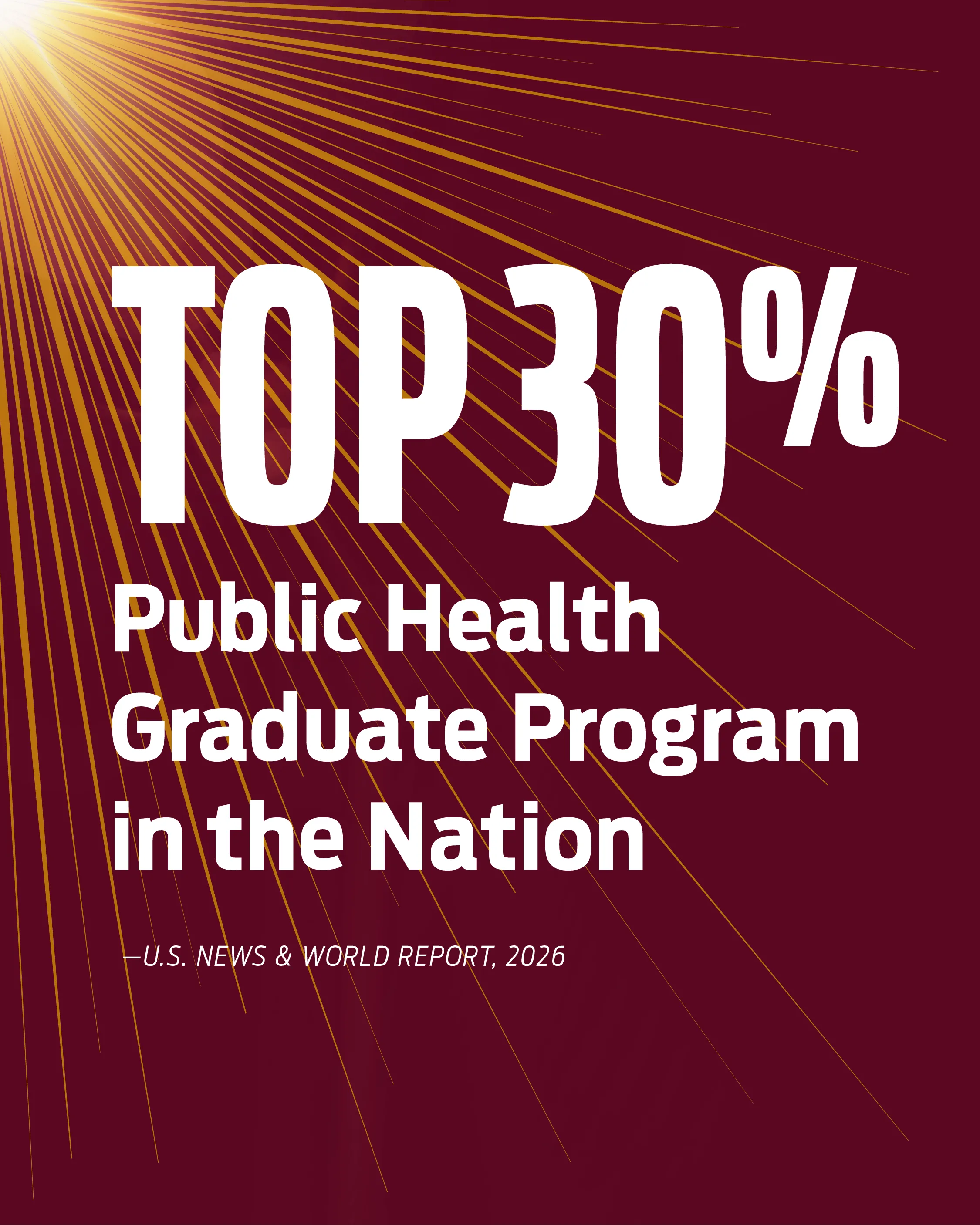 Top 30% Public Health Graduate Program in the Nation, 2026