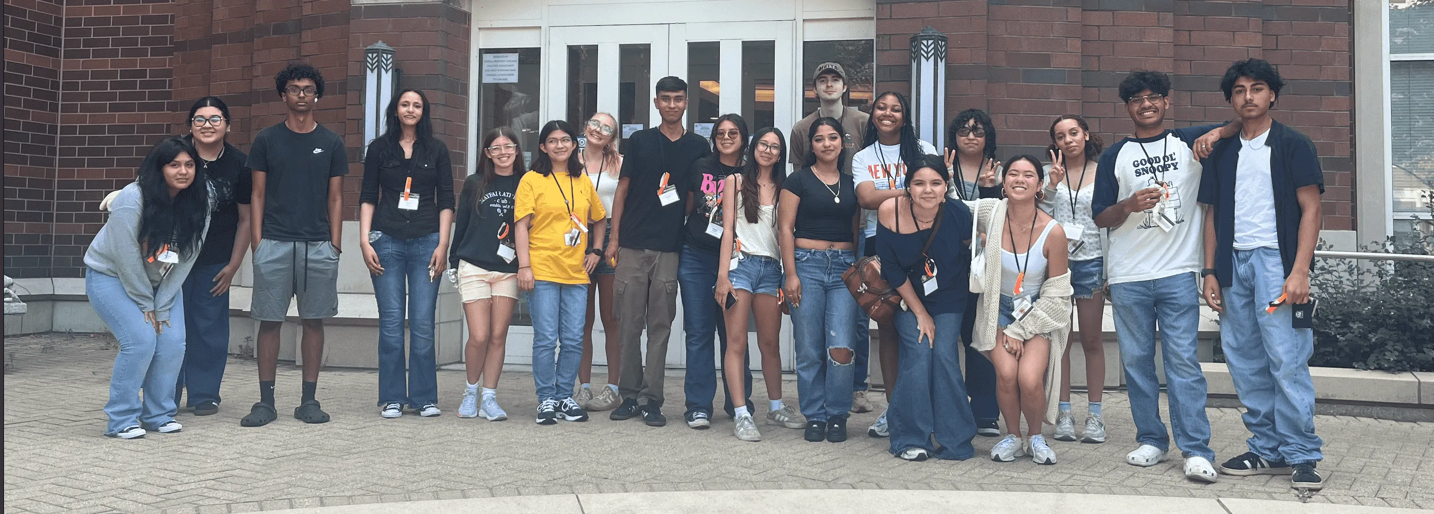 Speak Up Democracy students stand in front of dorm