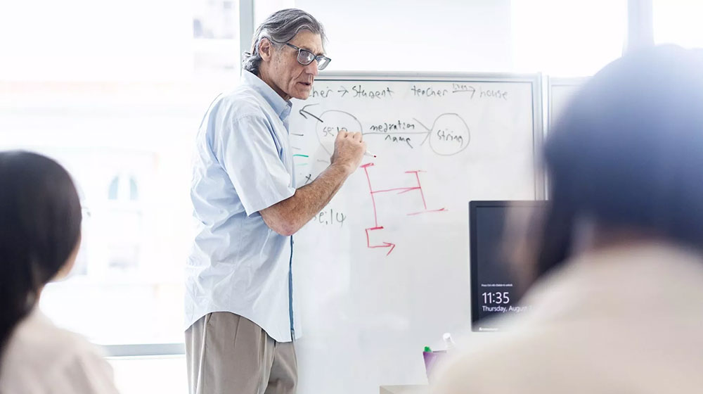 Steven K. Platt teaching AI classroom