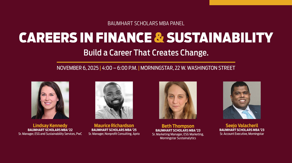 Baumhart Scholars MBA Panel - Careers in Finance and Sustainability