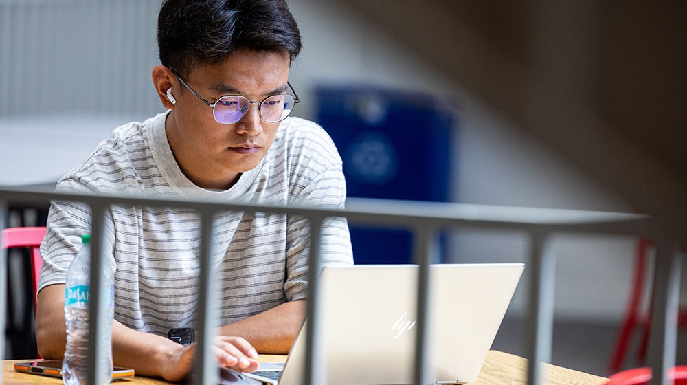 Schreiber student studying