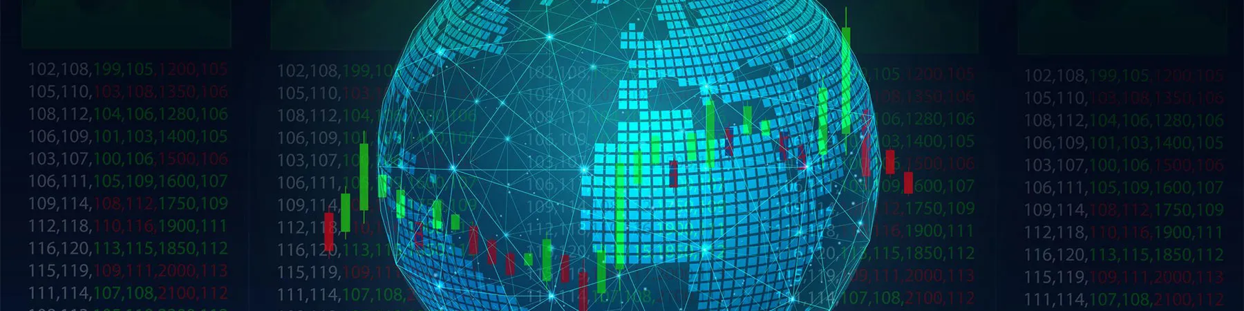 Digital globe surrounded by numbers