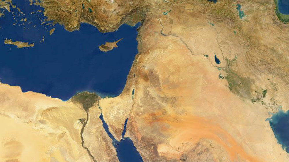 Satellite photo of the middle east