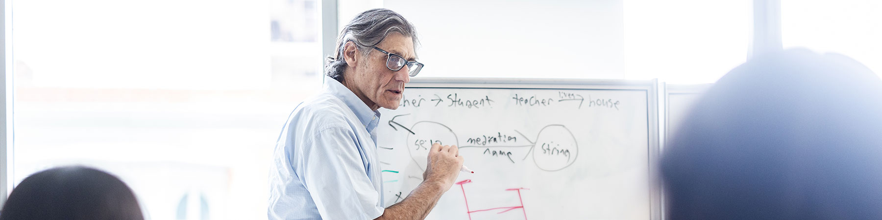 Prof. Steven Keith Platt teaching at a white board