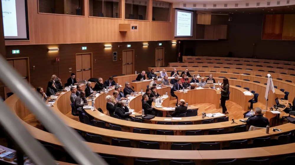 The first cohort of the Discerning Leadership Program, facilitated by Sandra Chaoul and Father David McCallum, S.J..