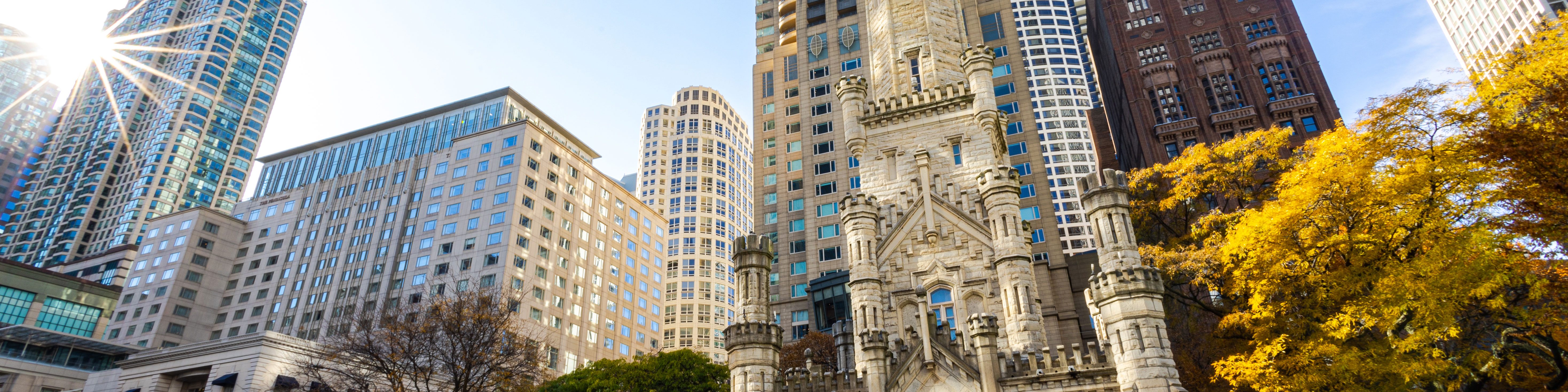Buildings on Water Tower Campus in fall