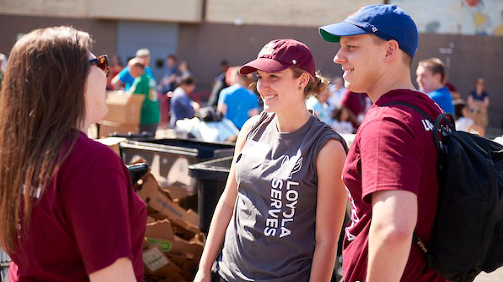 Loyola students taking part in an internship opportunity