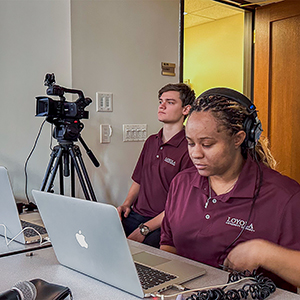 Rambler Production Students Working a Livestream