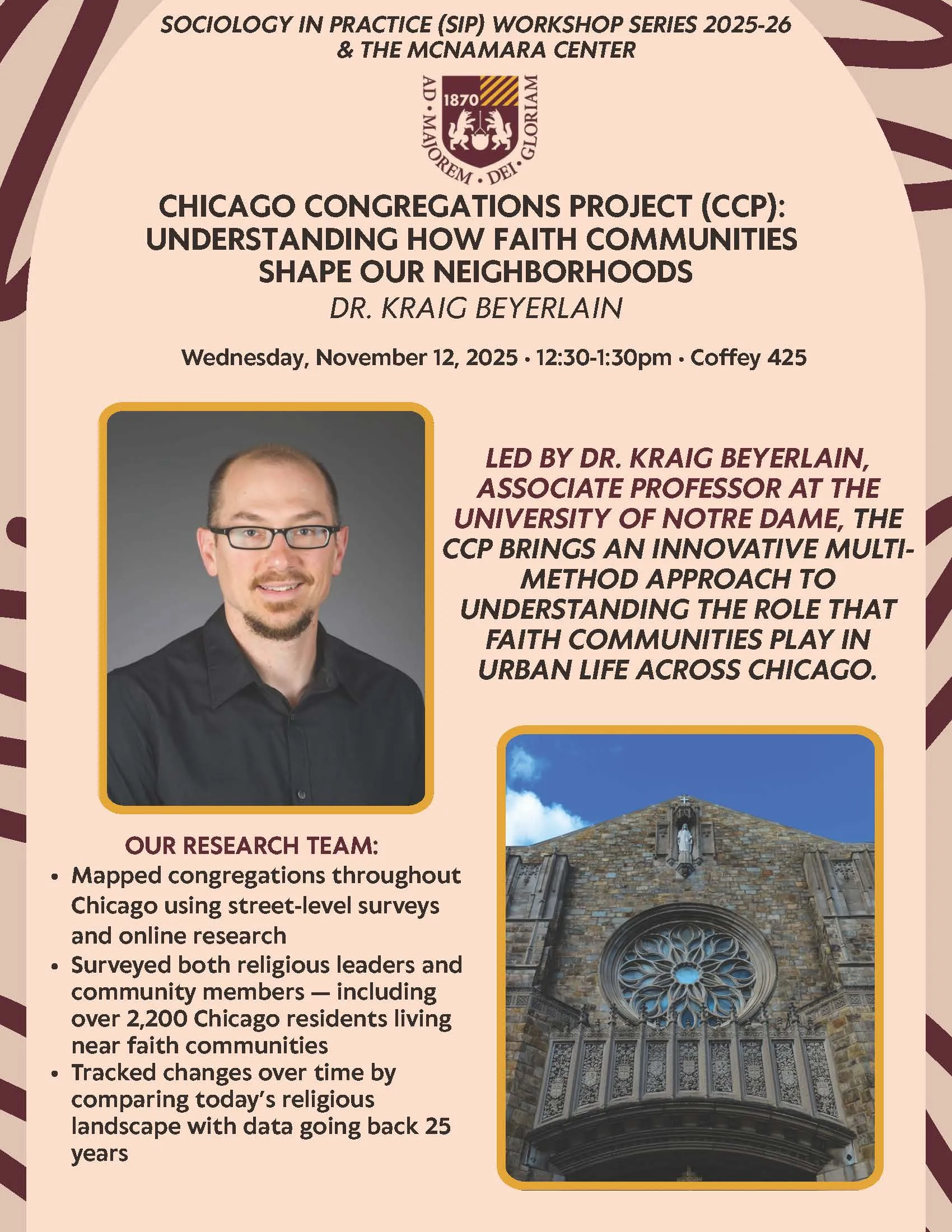 Flyer for Sociology Event with Kraig Beyerlain on 11/12/2025 with photo of young man with glasses and information about the event Flyer for Sociology Event with Kraig Beyerlain on 11/12/2025 with photo of young man with glasses and information about the event