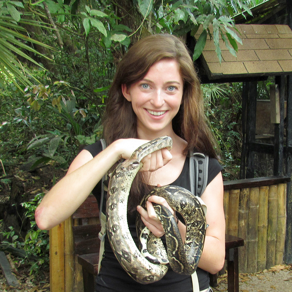 Monique Sosnowski holding a snake