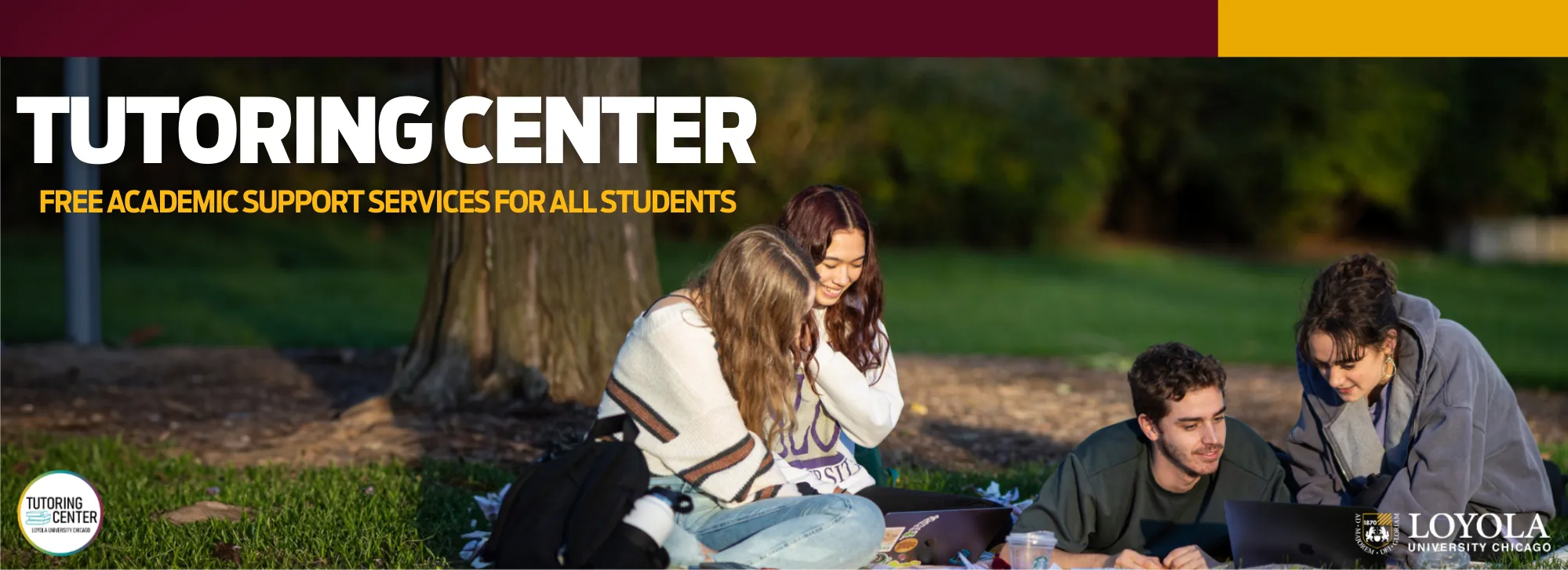 Tutoring Center logo surrounded by colored pencils