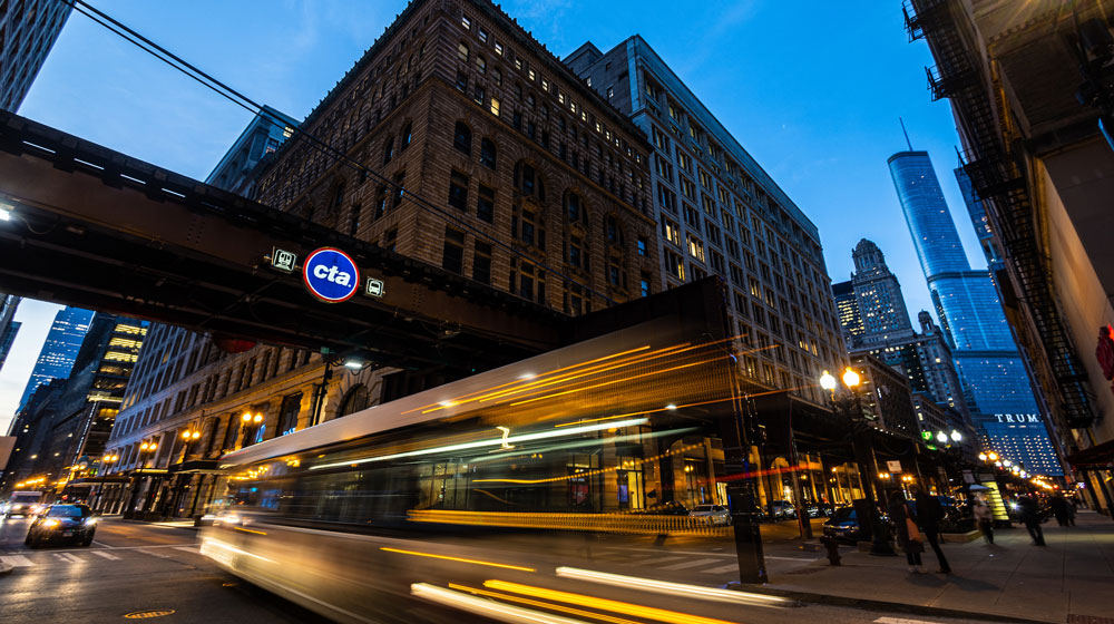 The Chicago loop at night. Veterans and those serving in the military can find academic opportunity at Loyola University Chicago located in Chicago. The Chicago loop at night. Veterans and those serving in the military can find academic opportunity at Loyola University Chicago located in Chicago.