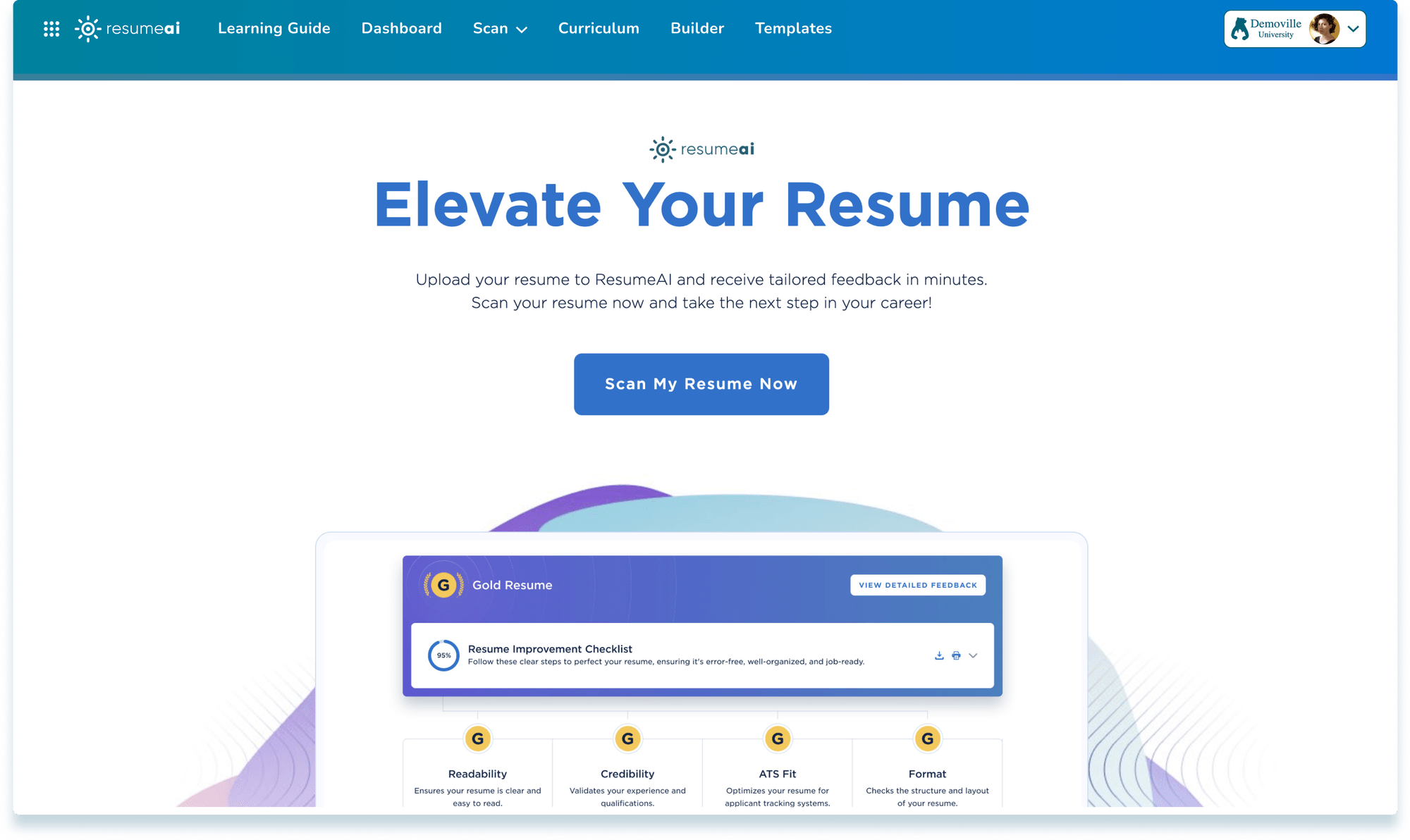 Image of resume platform offered by Career Services