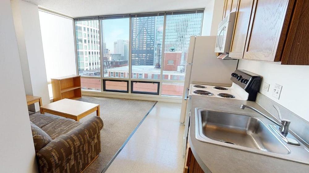 Loyola University Chicago Baumhart Hall intern apartment at Water Tower Campus in Chicago’s Gold Coast